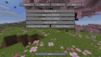 Timer settings