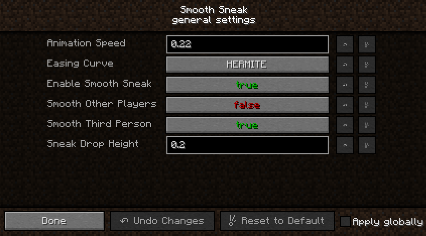 settings