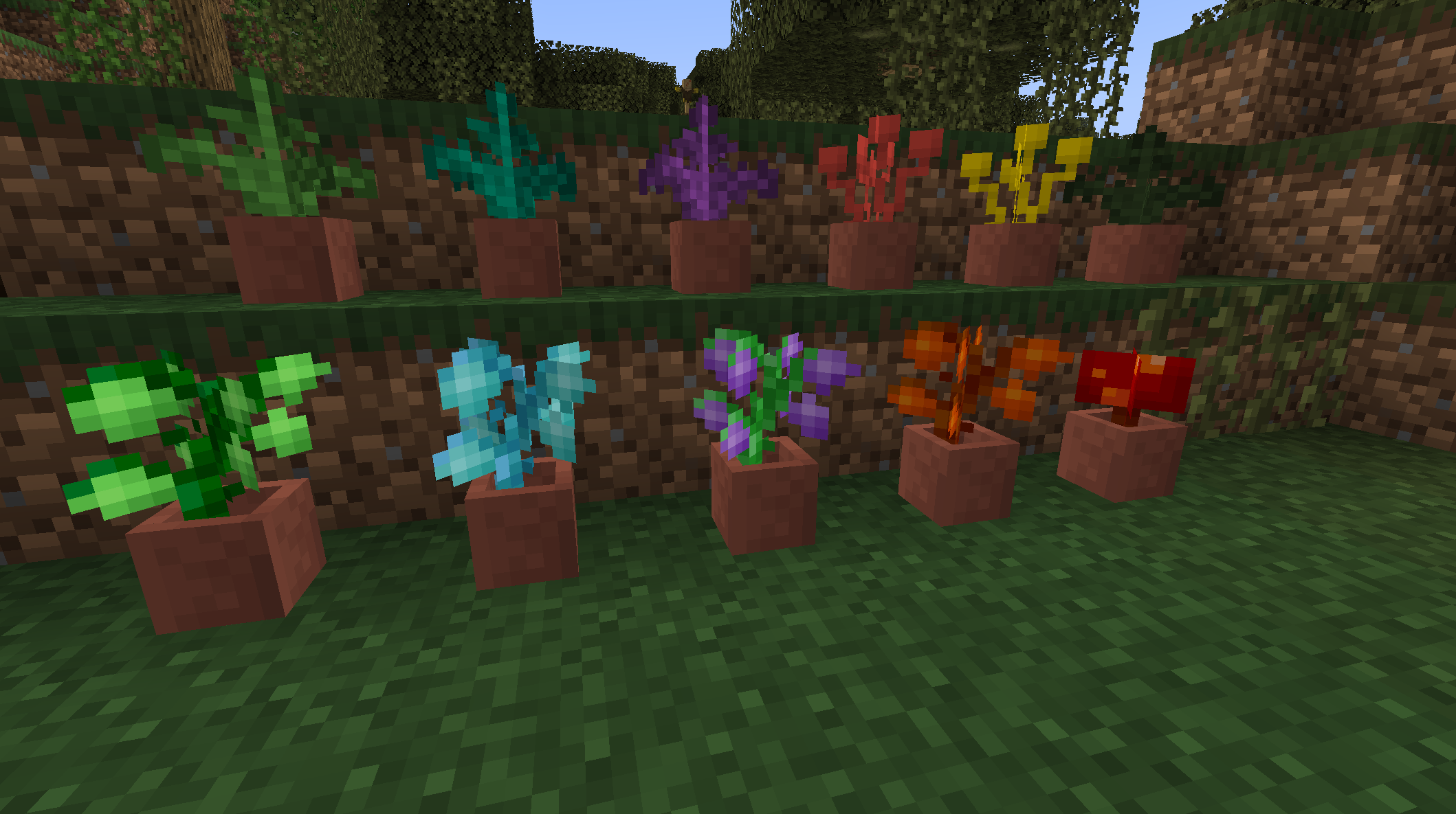 Slimy Foliage in Flower Pots