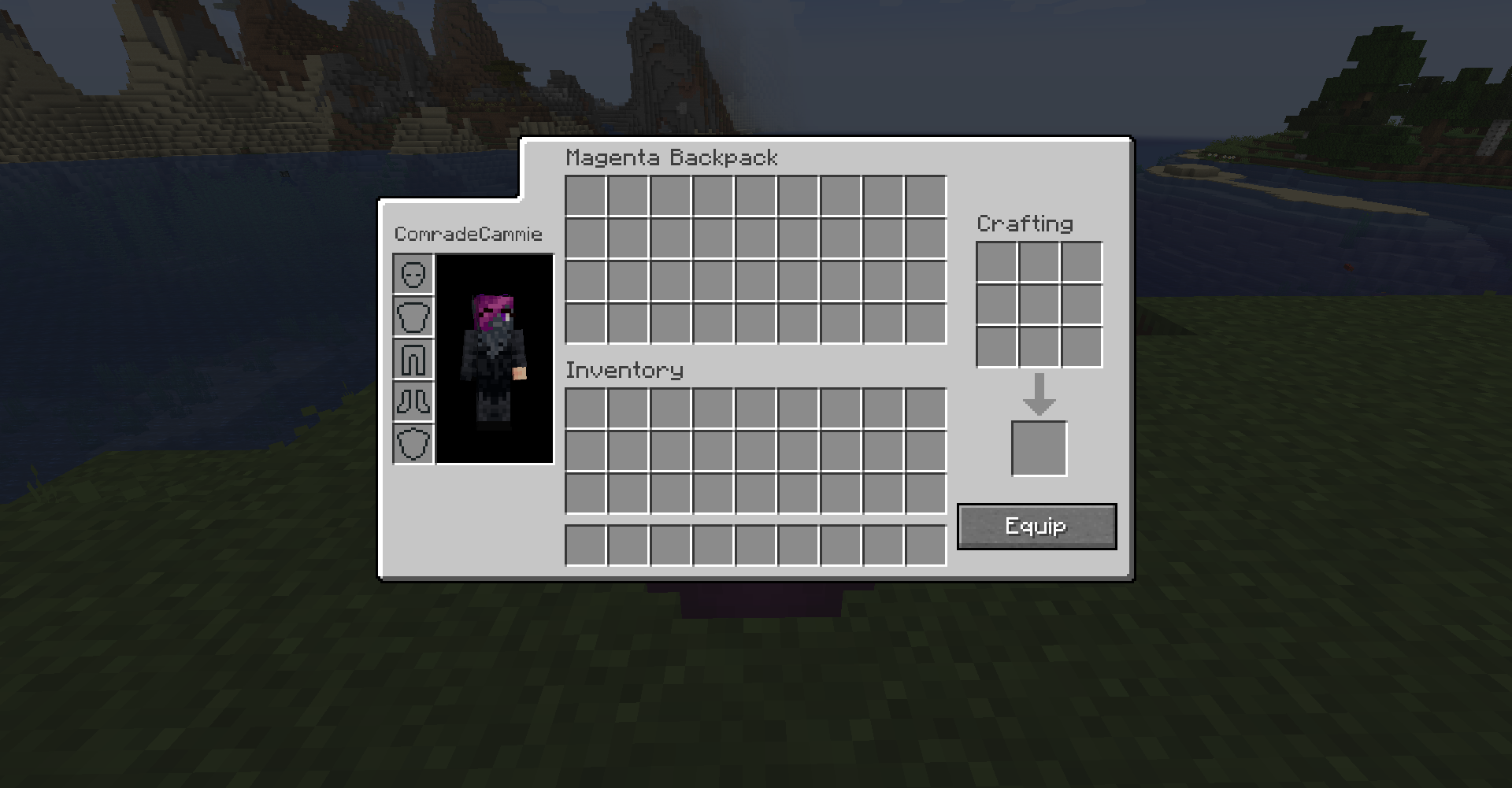 Backpack GUI on ground