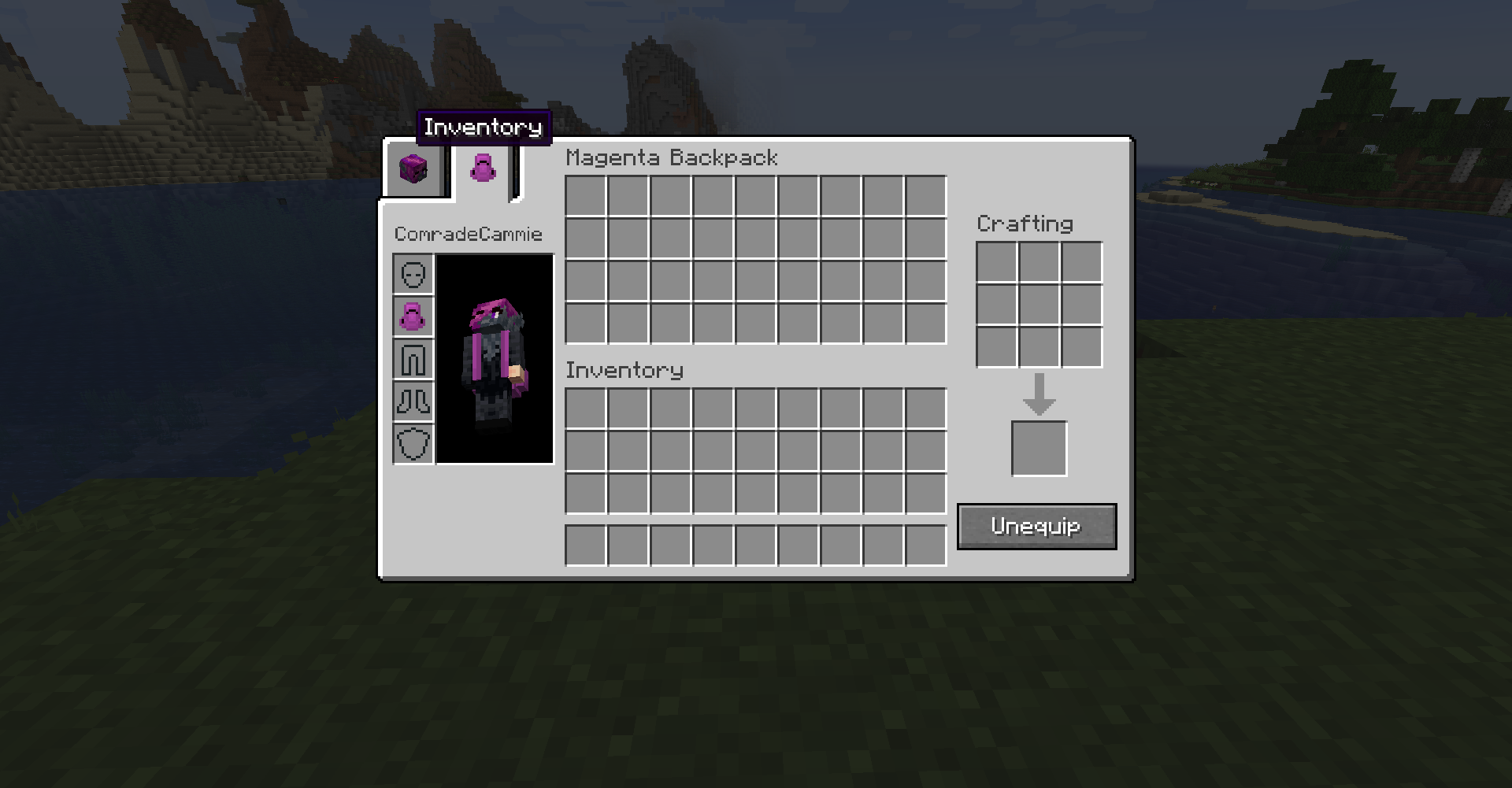 Backpack GUI on player