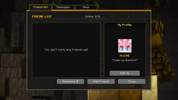 SocialMenu: Friend list