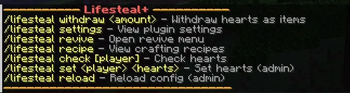 Commands for the plugin