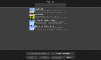 Worlds Menu