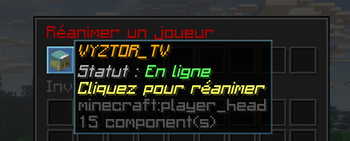 Player revive inventory