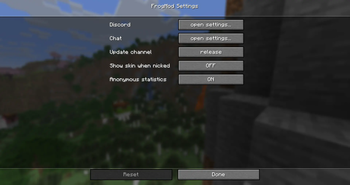 Settings screen