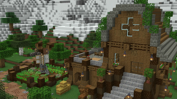 House and farm from above