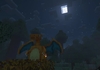 Charizard at night with Overimagined Shaders 