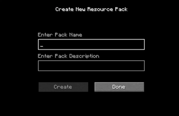 Create Resourcepack Screen