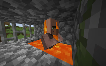 Villager in lava doesn't turn red