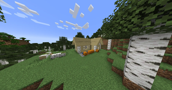 Abandoned Birch Forest House with Pumpkin Farm