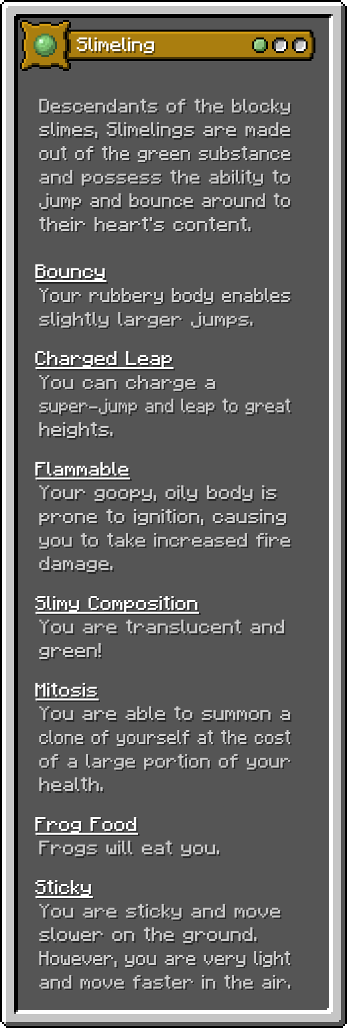 Slimeling Power List
