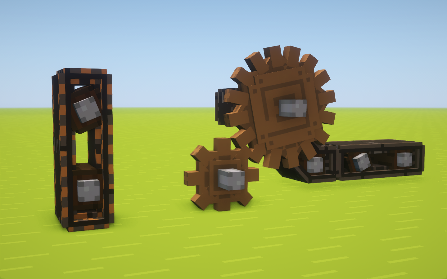 A preview of the belt and cog textures of Create Bare Bones