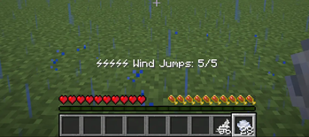 Wind charge jumps stored