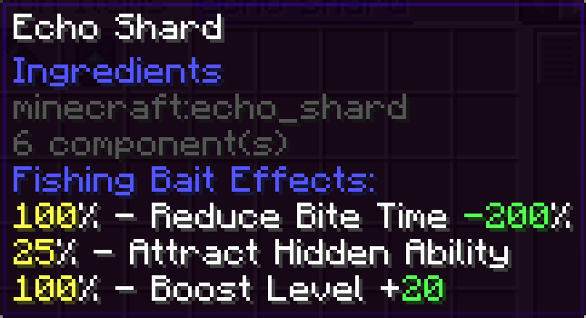 Echo Shard Fishing Bait Effects