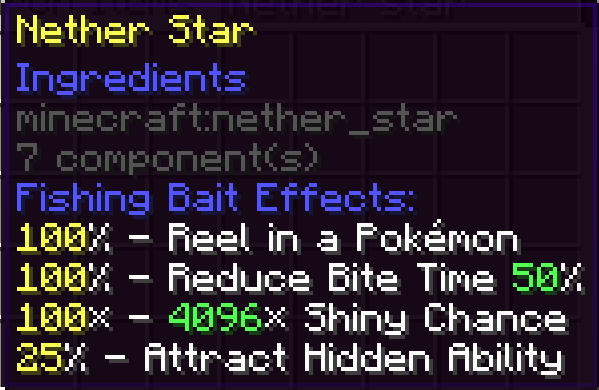 Nether Star Fishing Bait Effects