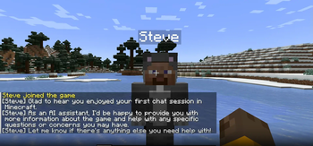 Conversing with Steve.