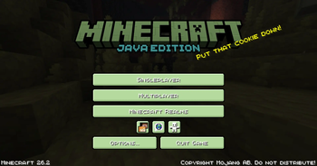 Main title screen