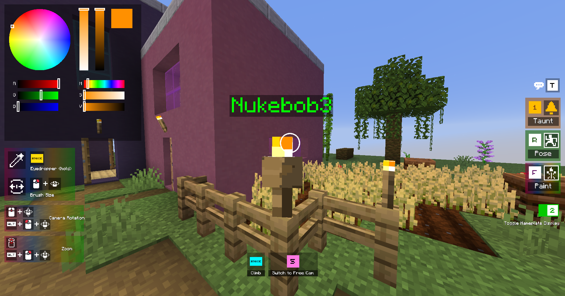 Player hiding as a torch in the Minecraft Map