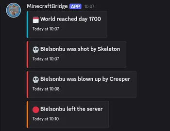 World day, player death, player left