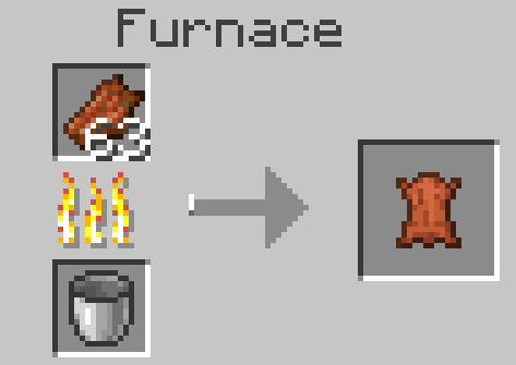 Smelting Rotten Flesh to Leather in Furnace