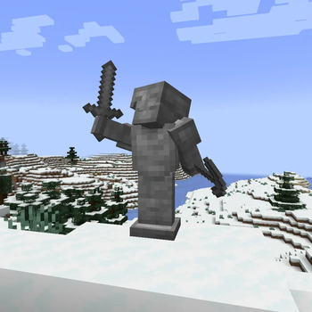 Statue wearing Carved Stone Armor