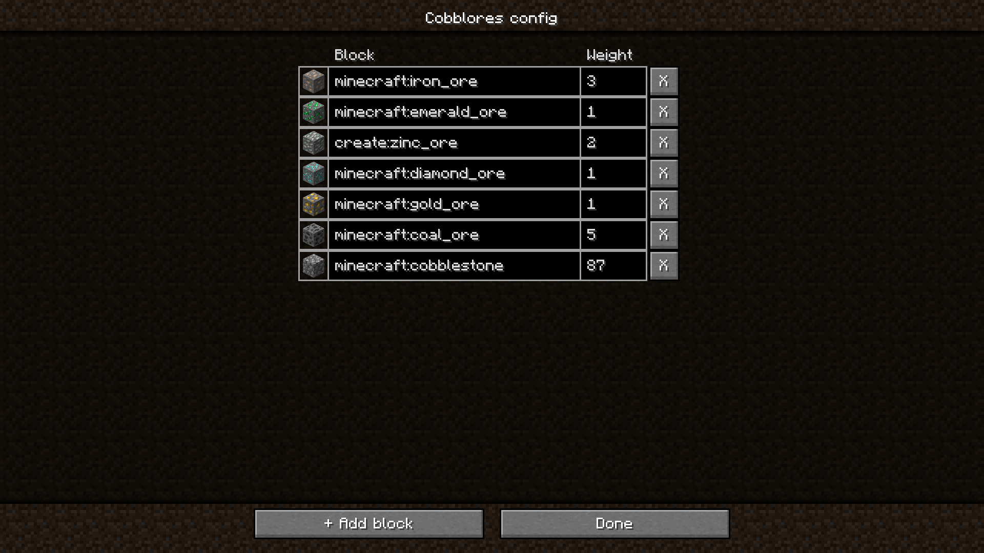 Config menu screenshot