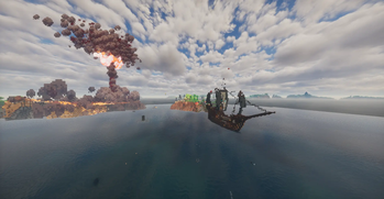 The Pillager's ship got hit by the shockwave