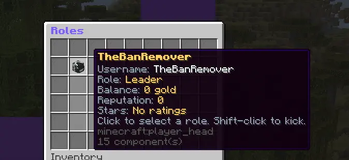 User menu