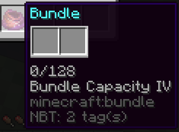 A bundle enchanted with Bundle Capacity IV.