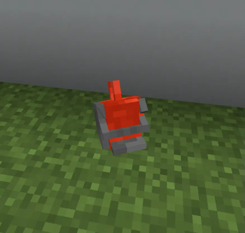 The chainsaw is lying