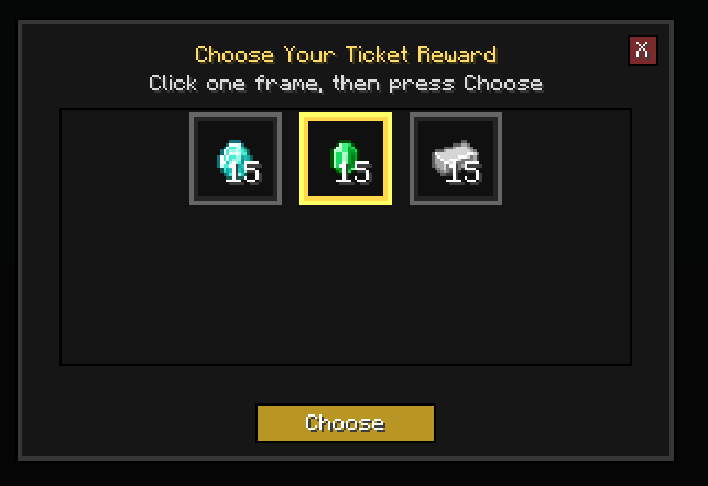 Empty Ticket Choose item