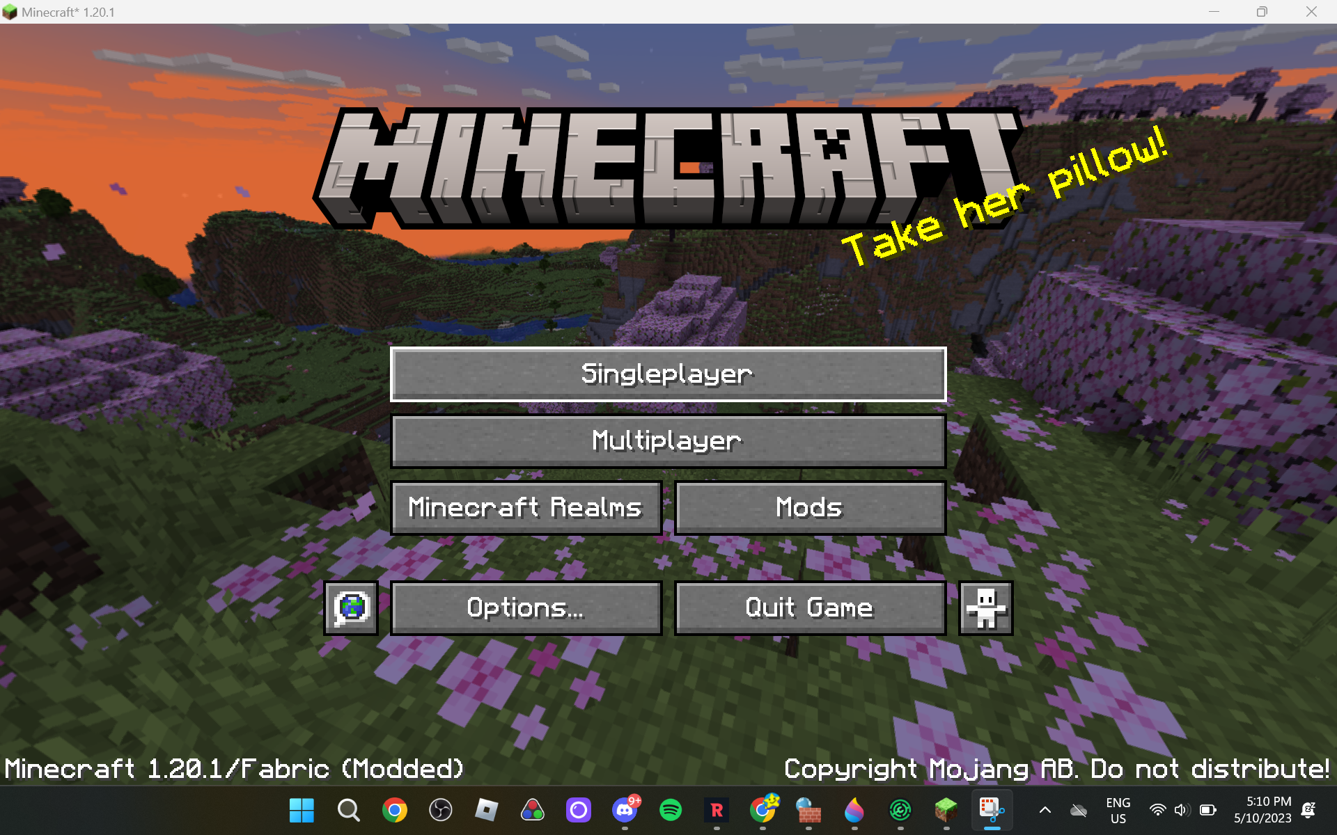 Title Screen with Modpack