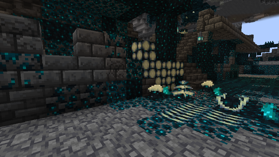 Some Of The Plants And Decorative Blocks Spawning In The Deep Dark As Of V1.0