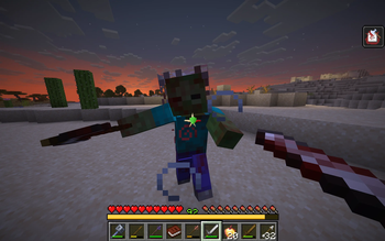 fighting with zombie