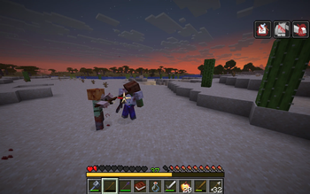halfsword hiting a zombie