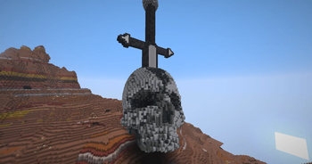 Skull with sword