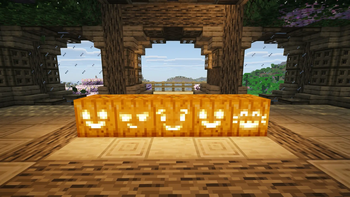 E&K varied pumpkins lit up as Jack o'Lanterns