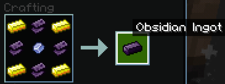 Obsidian Ingot Recipe