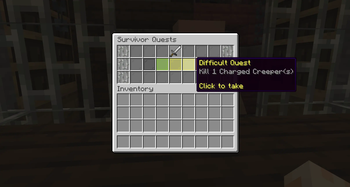 "Survivor's" quests menu.