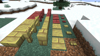 Variants of sulfur and cinnabar blocks
