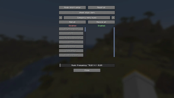 and music settings