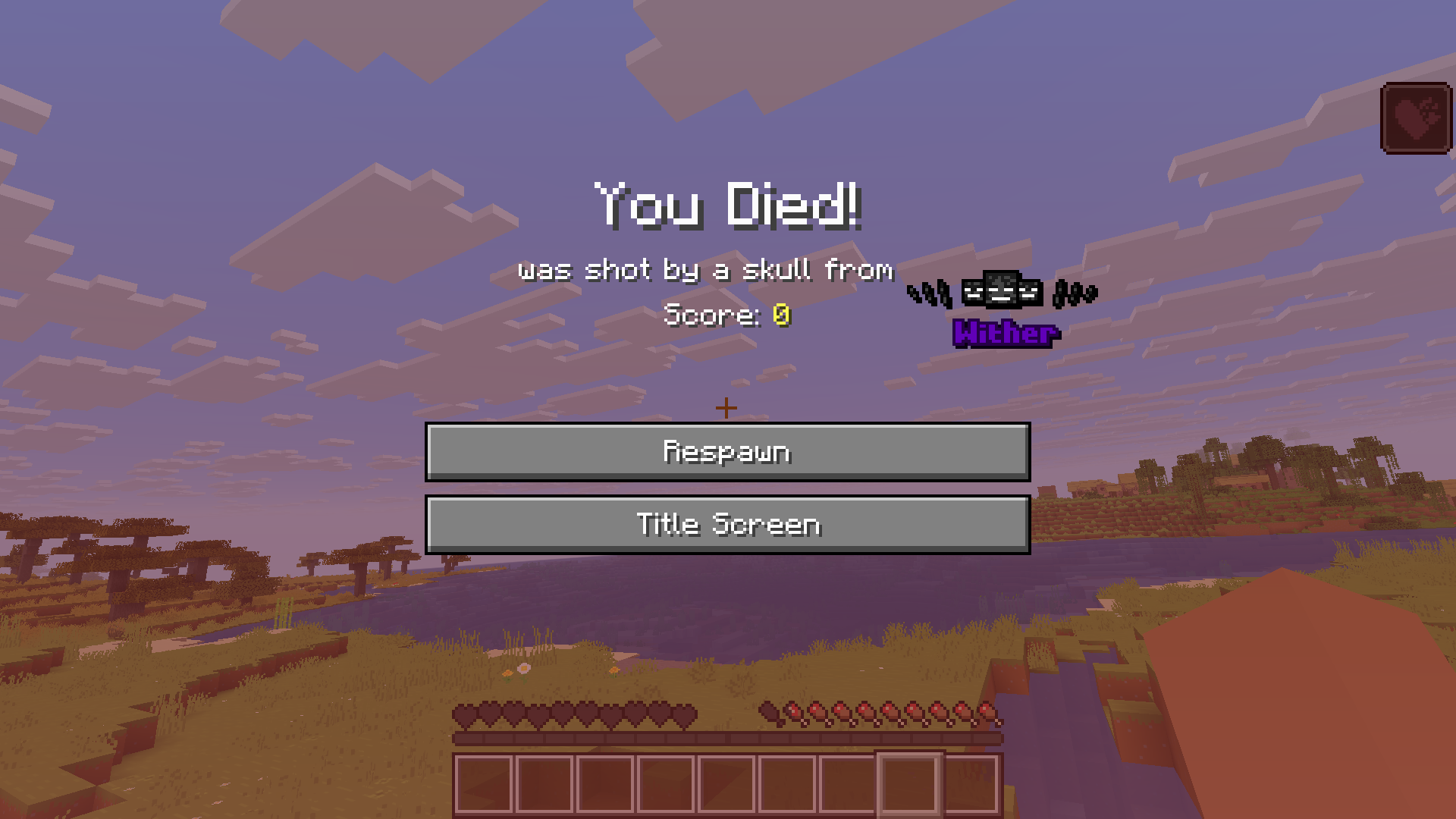 Death screen showing wither boss bar sprite instead of its name