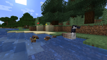 Goose and goslings