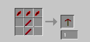 Crafting recipe for the Cursed Pickaxe