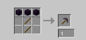 Obsidian pickaxe craft