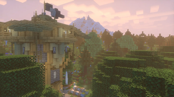 Pillager Tower w/ Mountains and Forest