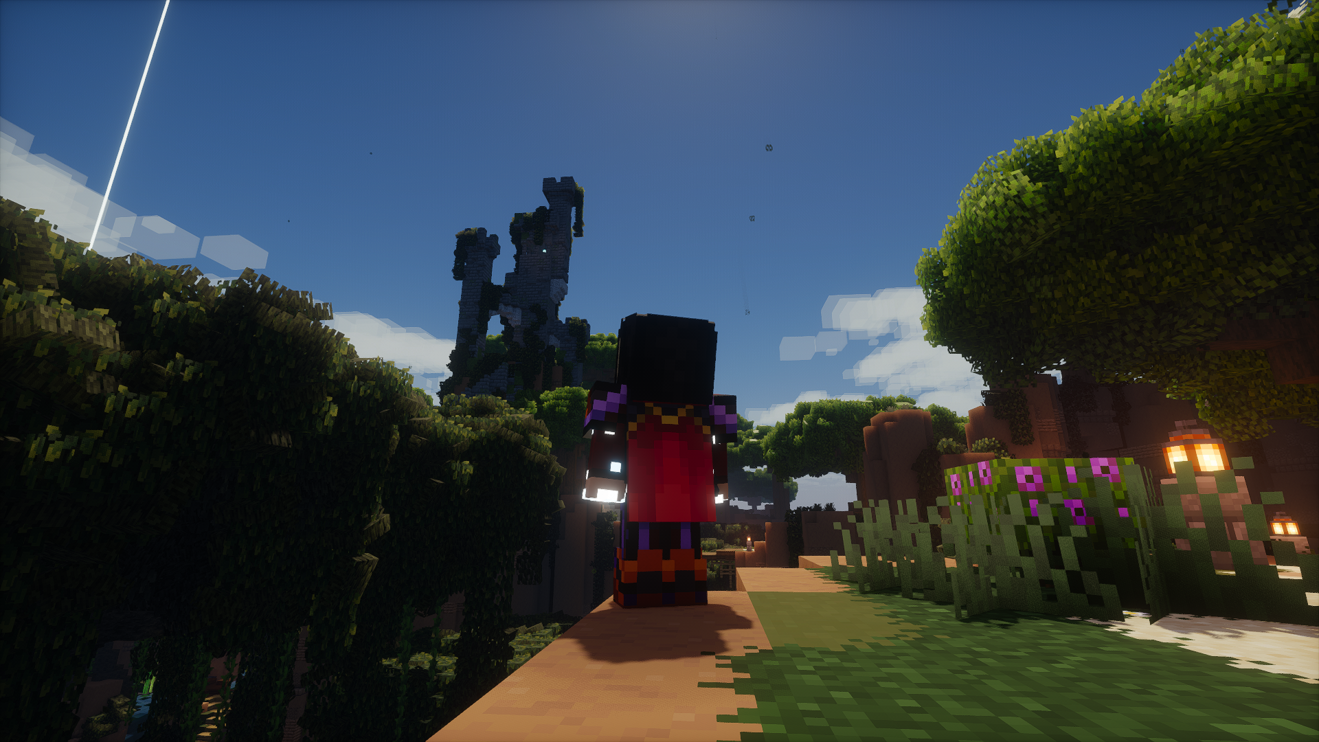 Looking off the side of a trail in the Galatea on Skyblock