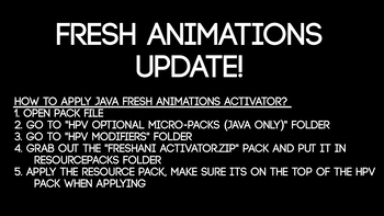 Fresh animations instructions