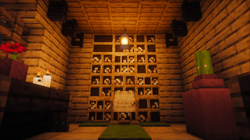 Lectern and Bookshelves